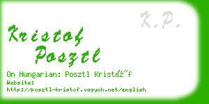 kristof posztl business card